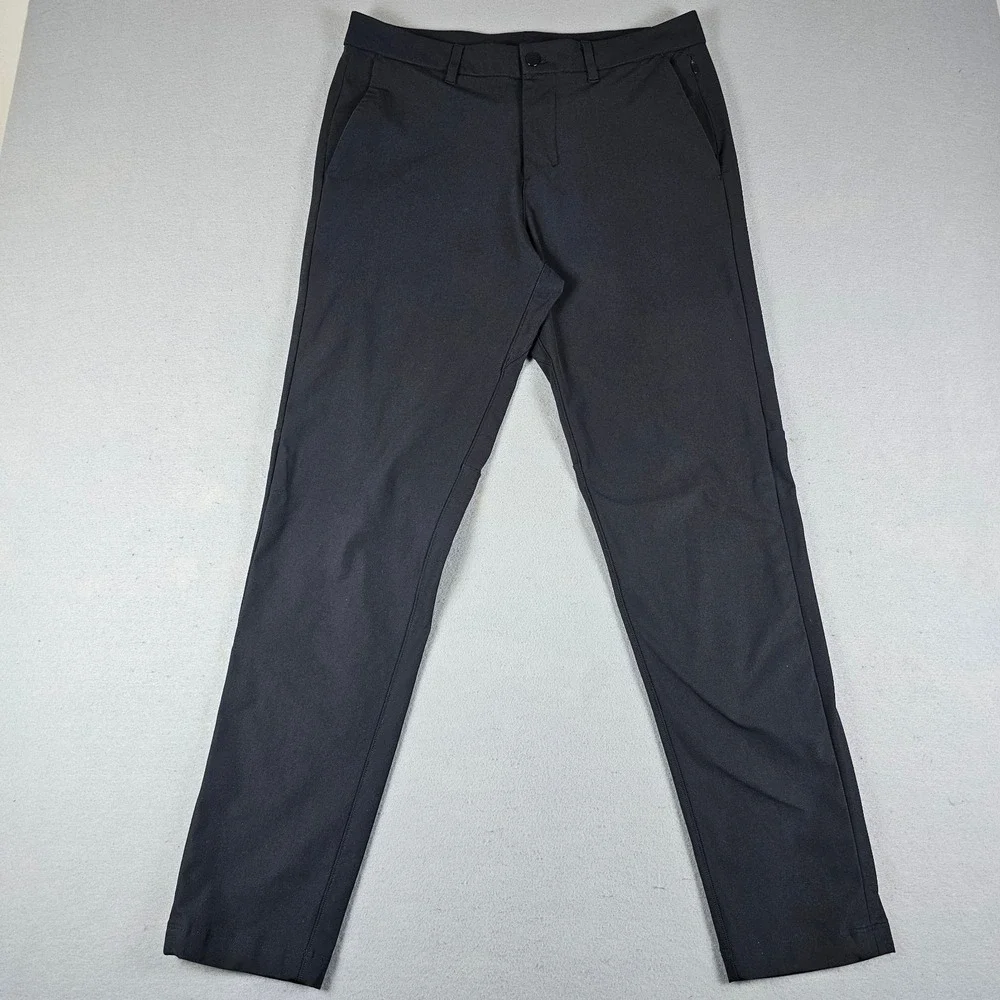 Lululemon Commission Pants Slim Mens 33x30 Black Chino ABC Warpstreme LM5439S